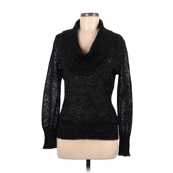 Classiques Entier Size Medium Black Metallic Silver Pullover Sweater Mohair Wool - Picture 1 of 6